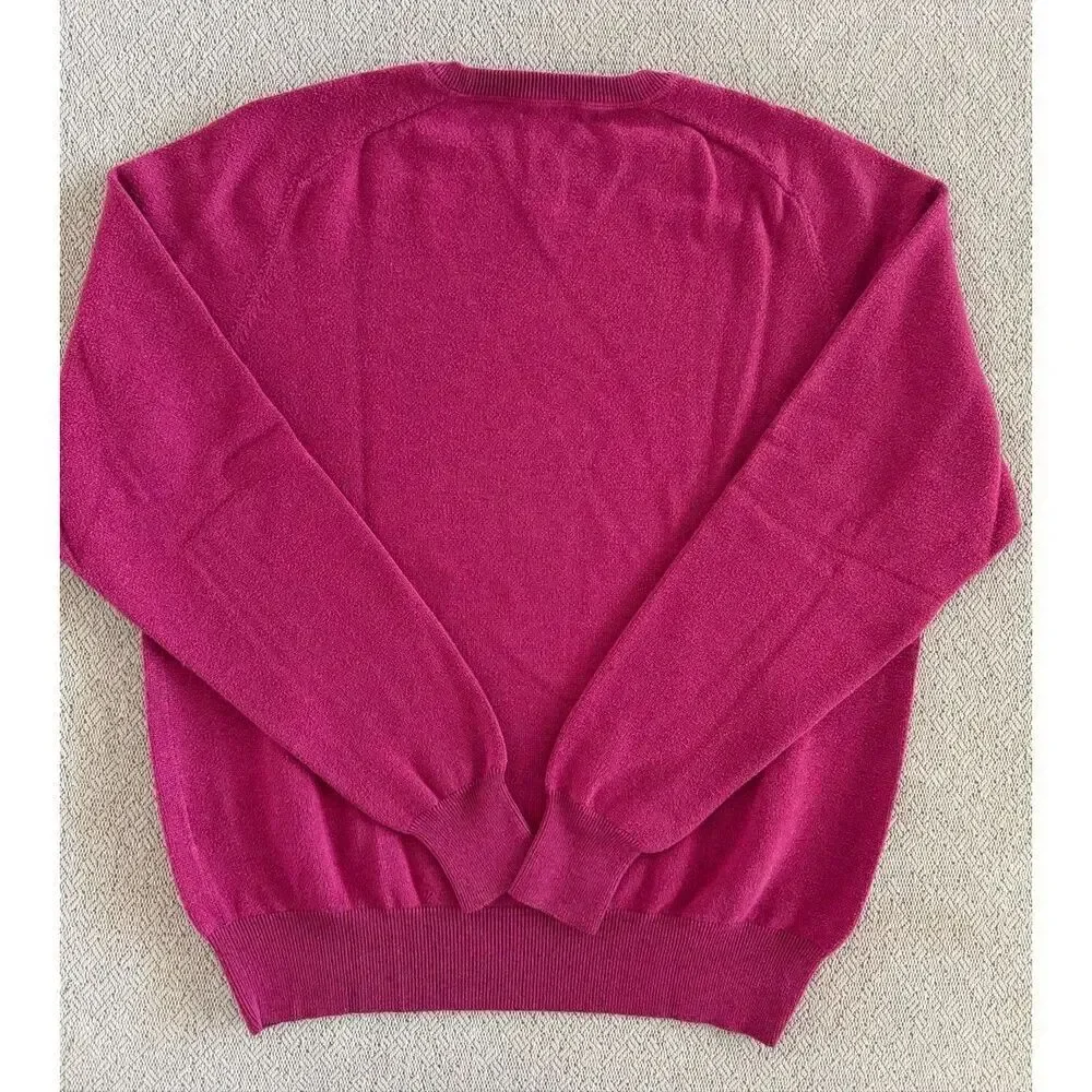 Peter Millar Crewneck Sweater Medium Pink Wool Cotton Blend MF13S80 Luxury Golf